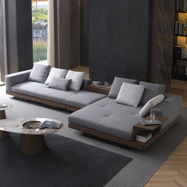 Italia Muebles modernos para sala de estar Vest&iacute;bulo del hotel &Aacute;rea de recepci&oacute;n Sof&aacute; en forma de L Sof&aacute; seccional Conjunto de sof&aacute;s de tela